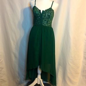 Lace corset high low dress